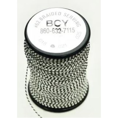 BCY No62 Braided Centre Serving 0.021 Black/White