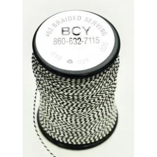 BCY No62 Braided Centre Serving 0.021 Black/White